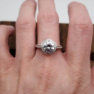 Size 9.75 925 Sterling Silver Bright Amazing Cubic Zirconia Ring